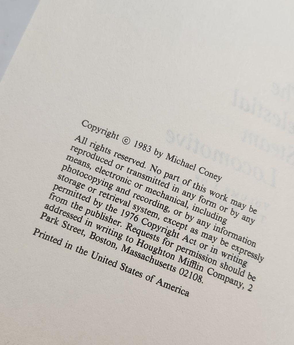 The Celestial Steam Locomotive Michael Coney 1983 Houghton Mifflin Hardcover