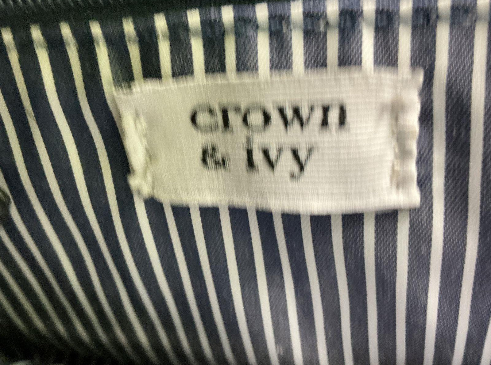 Crown & Ivy Navy Blue White Polka Dot Leather Satchel Crossbody Bag