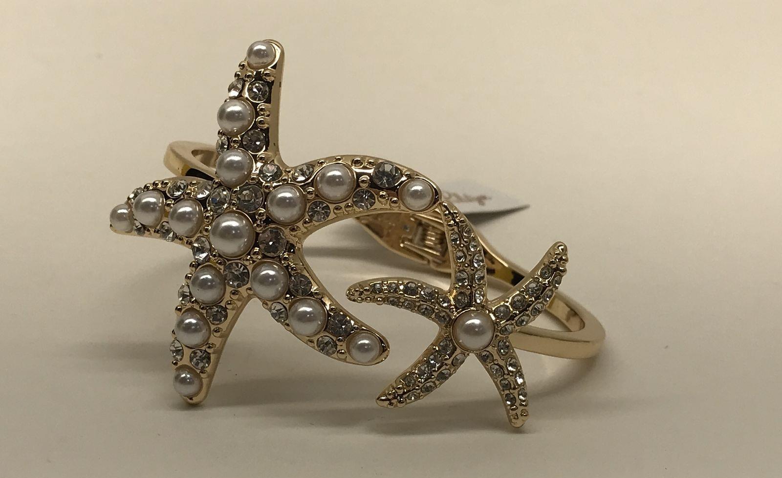 Lilly Pulitzer Gold And Pearl Starfish Bangle Bracelet