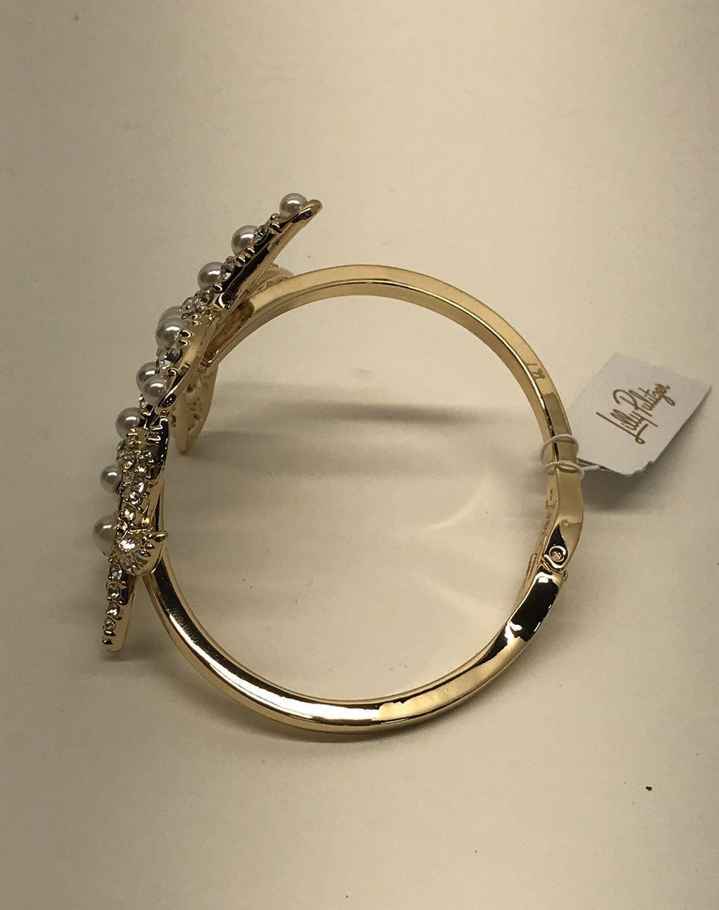 Lilly Pulitzer Gold And Pearl Starfish Bangle Bracelet