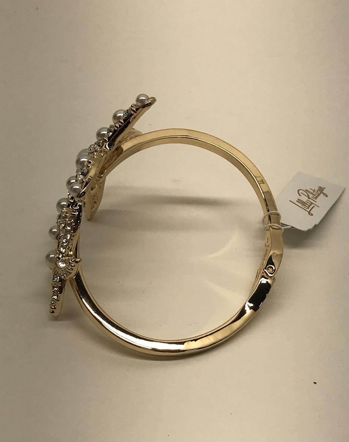 Lilly Pulitzer Gold And Pearl Starfish Bangle Bracelet
