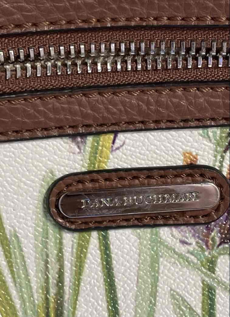 Dana Buchman Floral Shoulder Bag with Brown Trim