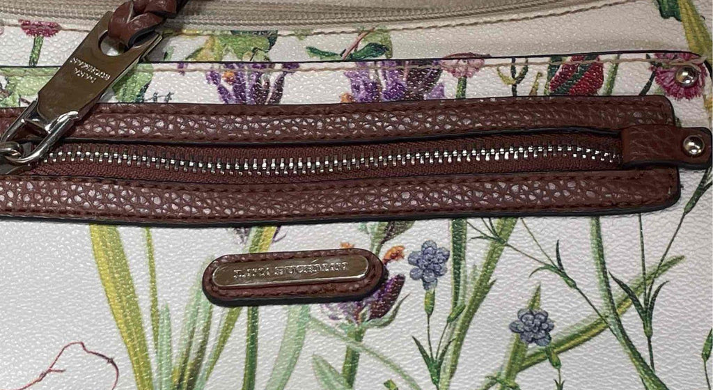 Dana Buchman Floral Shoulder Bag with Brown Trim