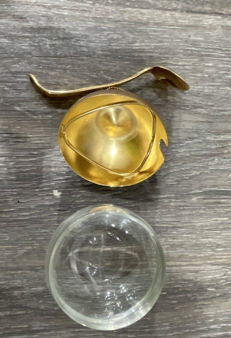 Vintage Napier Apple Glass Sugar Bowl or Jam Jar with Lid & Spoon