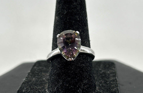 925 Sterling Silver Peacock Quartz Cocktail Ring, Size 7.3