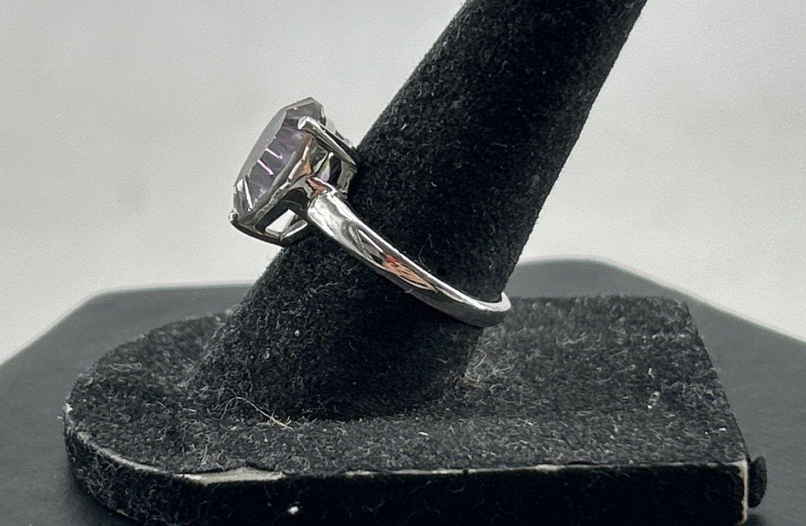 925 Sterling Silver Peacock Quartz Cocktail Ring, Size 7.3