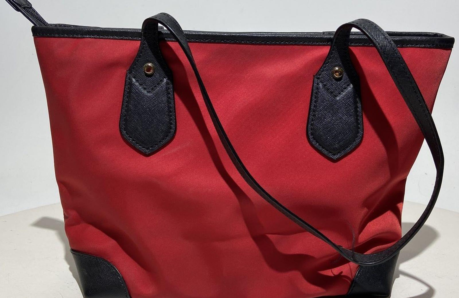 Michael Kors Red Tote Bag with Black Trim