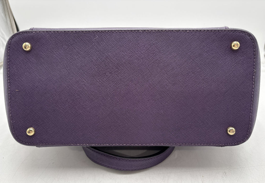 Calvin Klein Purple Saffiano-Texture Chain Strap Tote Handbag