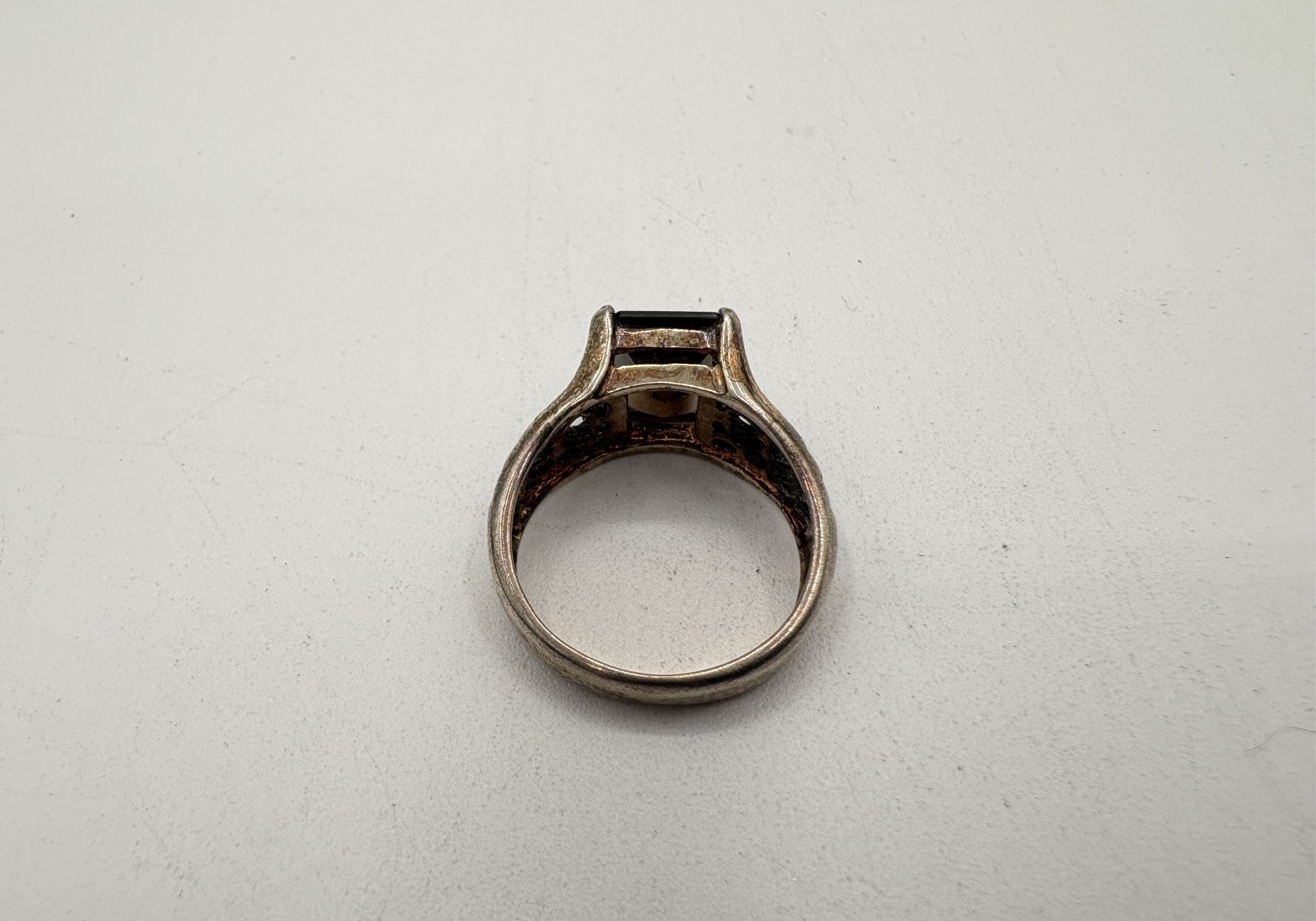 Sterling Silver Smoky Quartz Filigree Ring Size 6.75