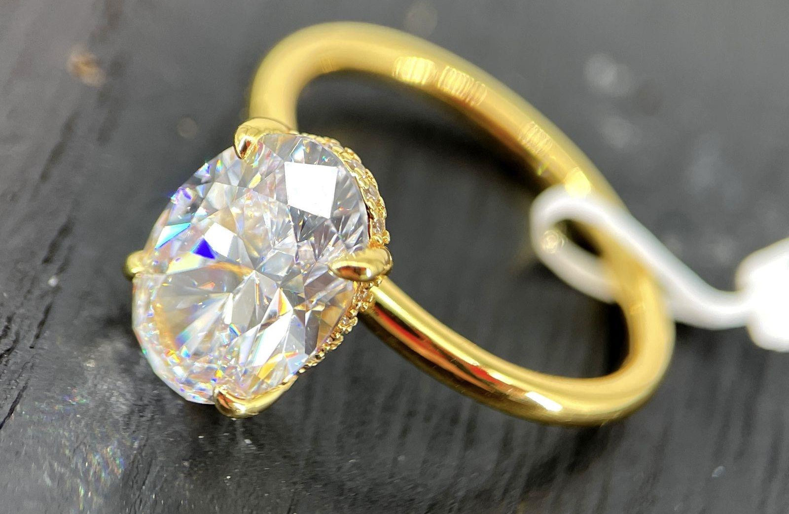 800 Vermeil CZ Ring Size 6.75, 3.4g