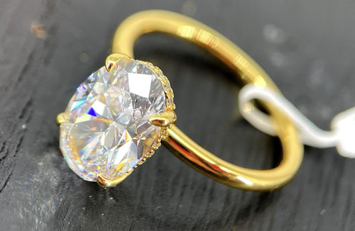 800 Vermeil CZ Ring Size 6.75, 3.4g
