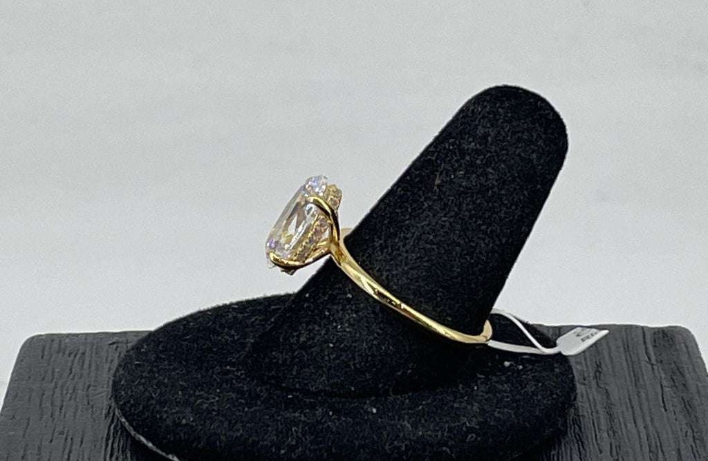 800 Vermeil CZ Ring Size 6.75, 3.4g