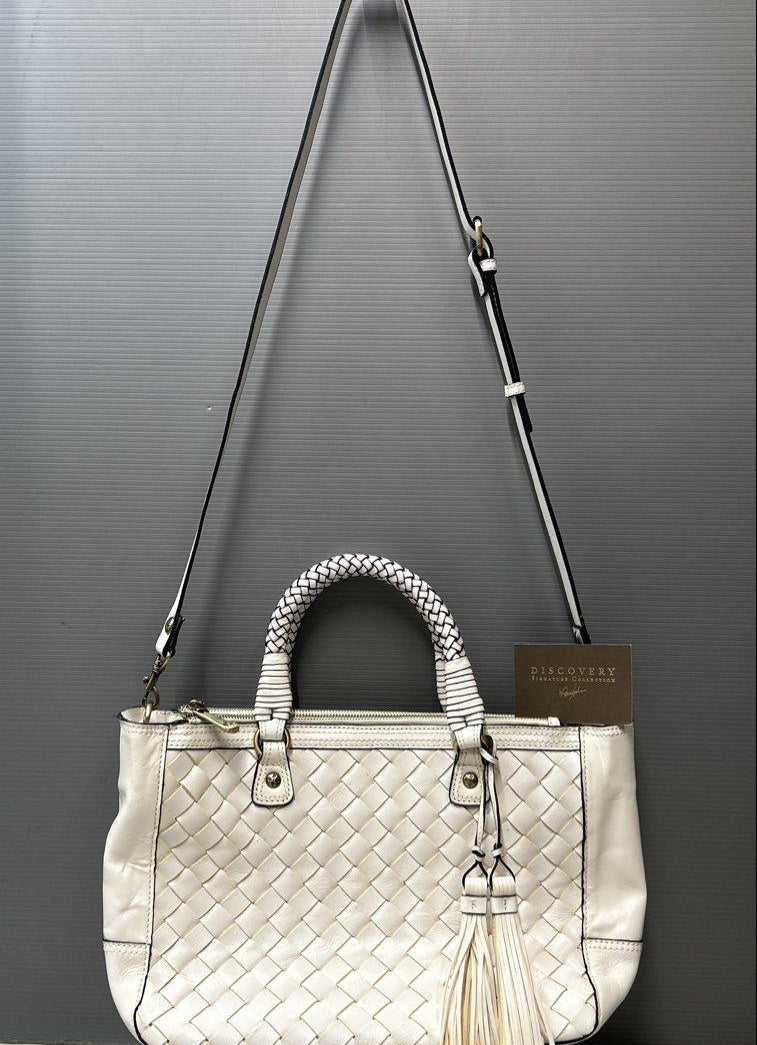 Patricia Nash White Cortona Woven Tote Limited Edition