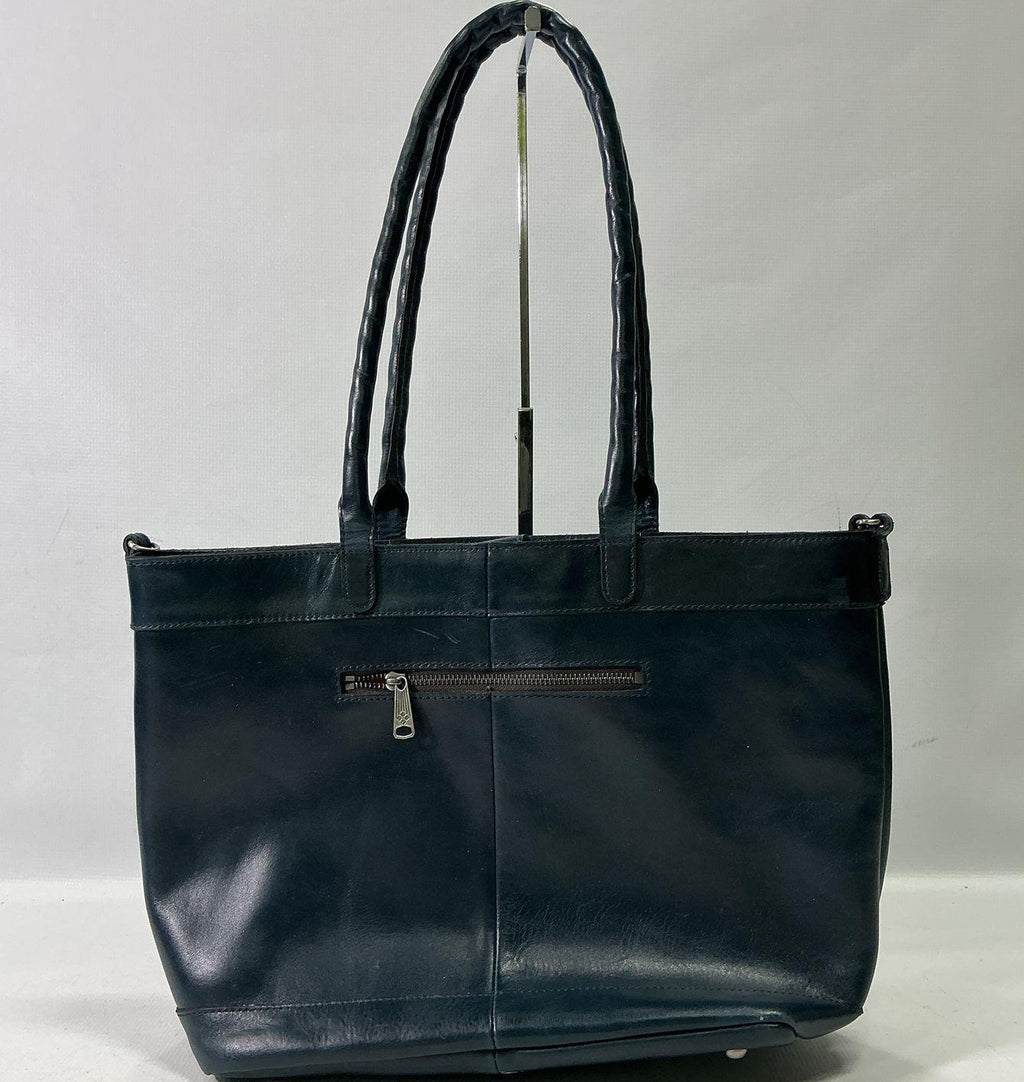 Patricia Nash Navy Blue Leather Tote Handbag