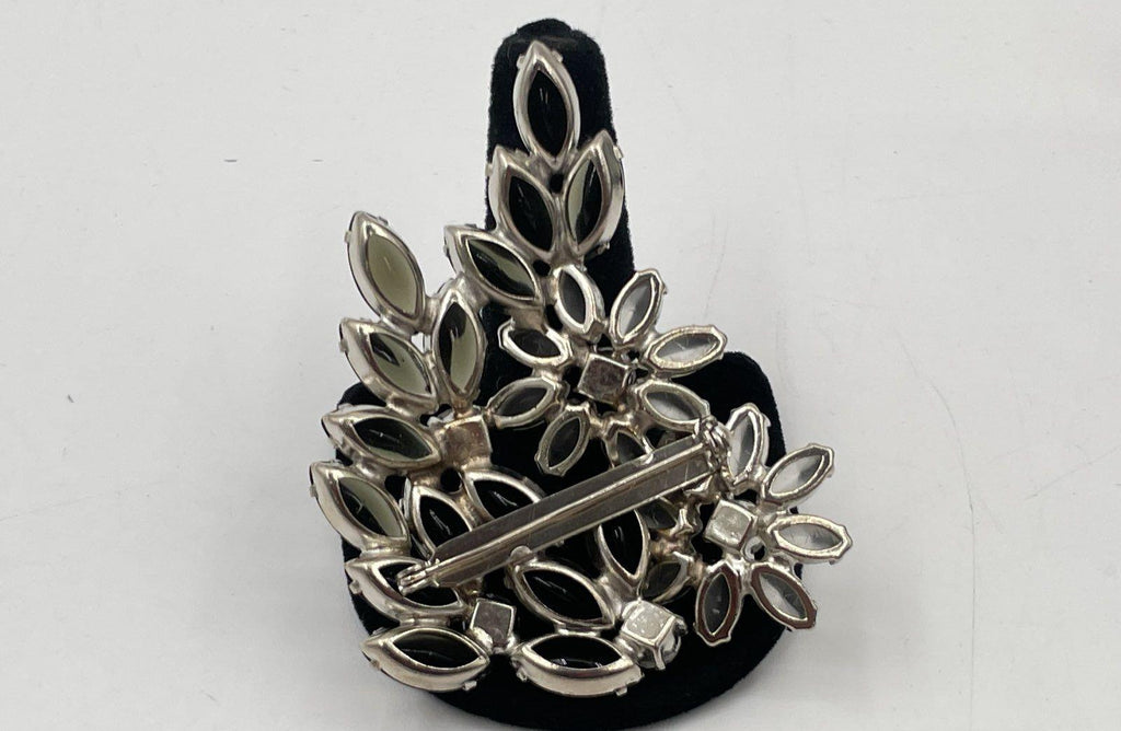 Vintage Aurora Borealis Rhinestone Flower Brooch