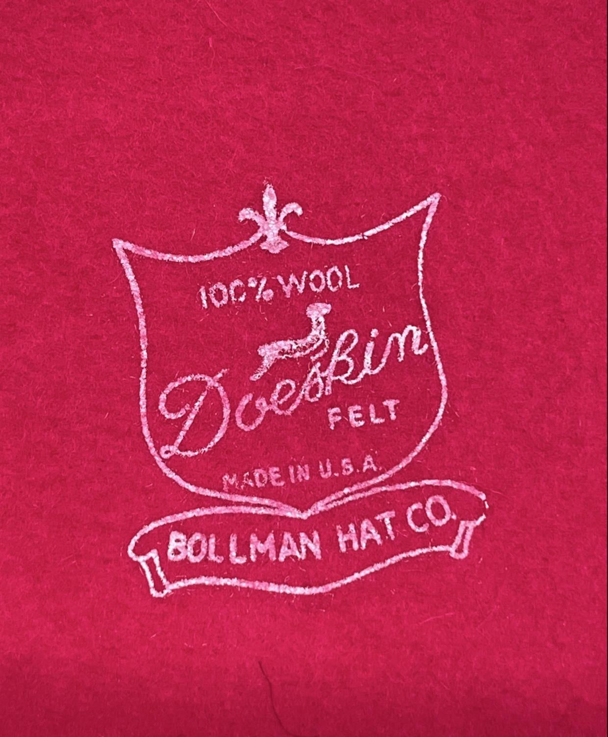 Pink Wool Felt Hat with Orange Ribbon by Bollman Hat Co