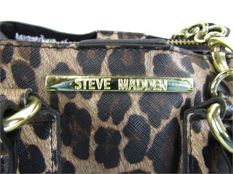 Steve Madden Leopard Print Satchel Crossbody Bag (7.5" x 6" x 5") [D354]