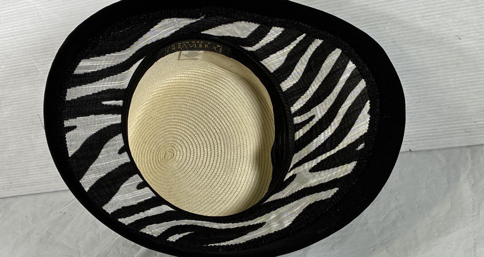 Donna Vinci Black White Wide Brim Lined Lightweight Classic Fedora Womens Hat