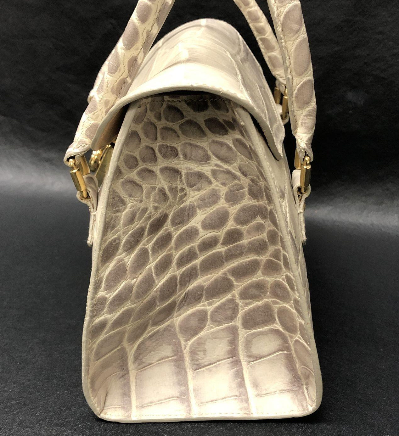 Dooney & Bourke White Croc-Embossed Satchel Handbag