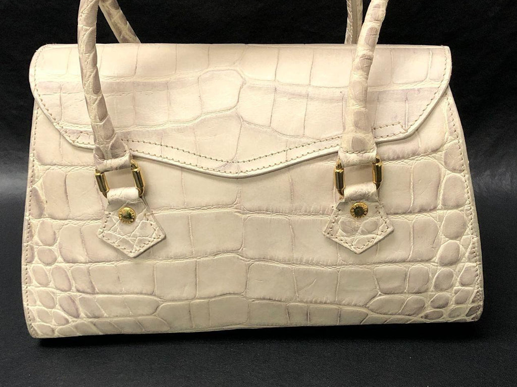 Dooney & Bourke White Croc-Embossed Satchel Handbag