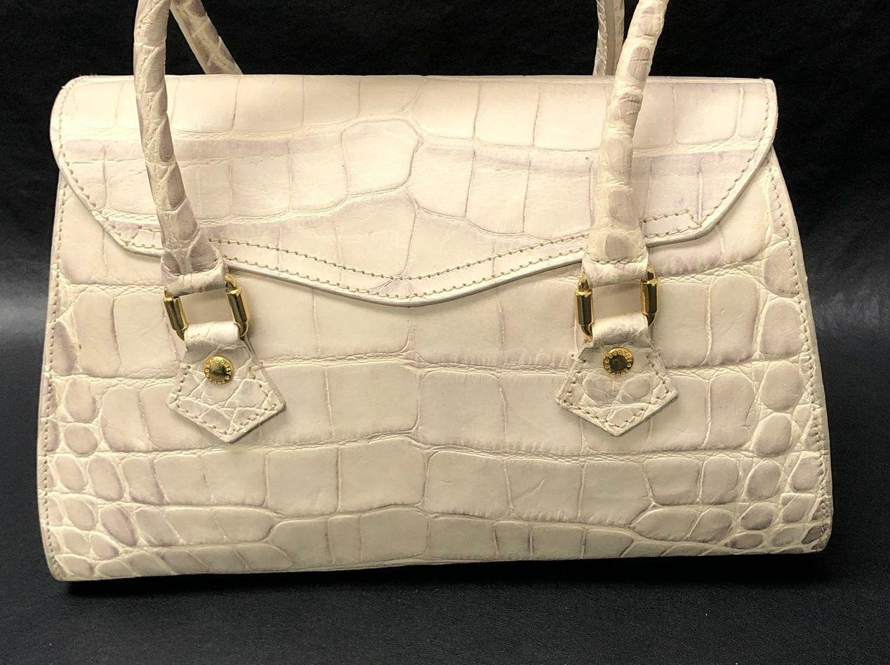 Dooney & Bourke White Croc-Embossed Satchel Handbag
