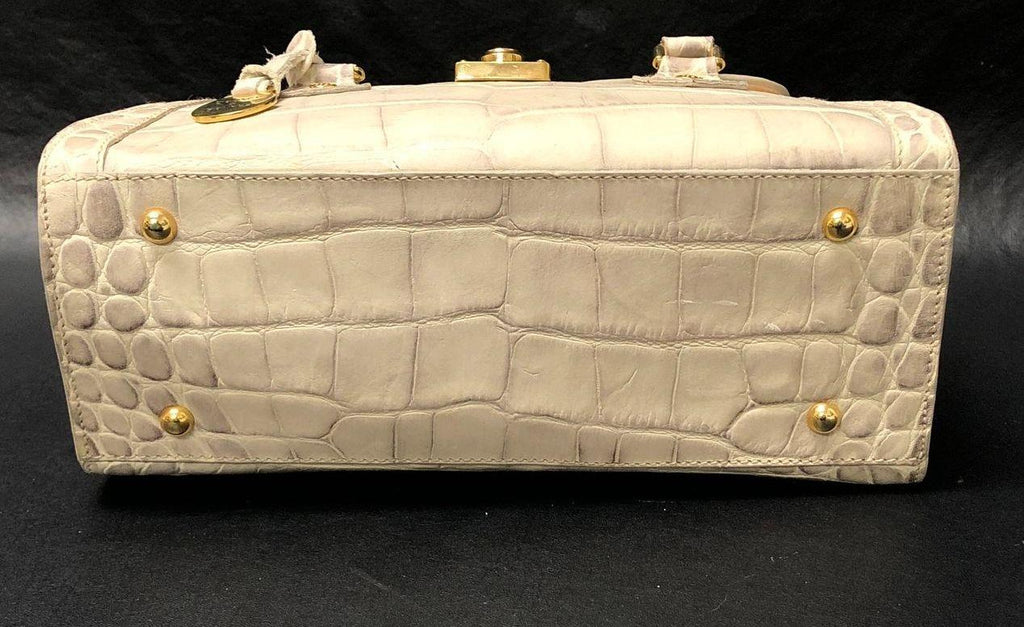 Dooney & Bourke White Croc-Embossed Satchel Handbag