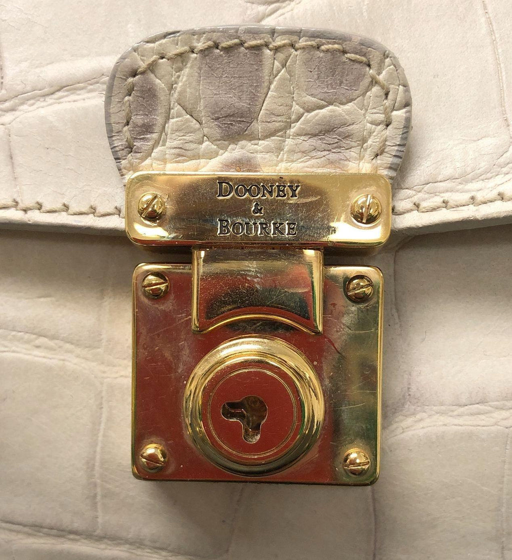 Dooney & Bourke White Croc-Embossed Satchel Handbag