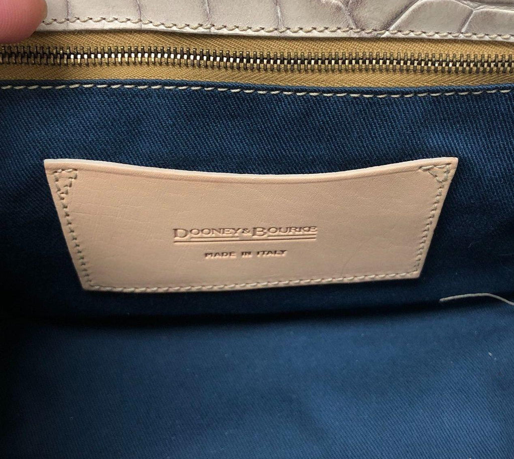 Dooney & Bourke White Croc-Embossed Satchel Handbag