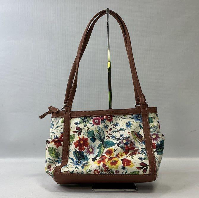 St. John's Bay Floral Print Faux Leather Tote Bag