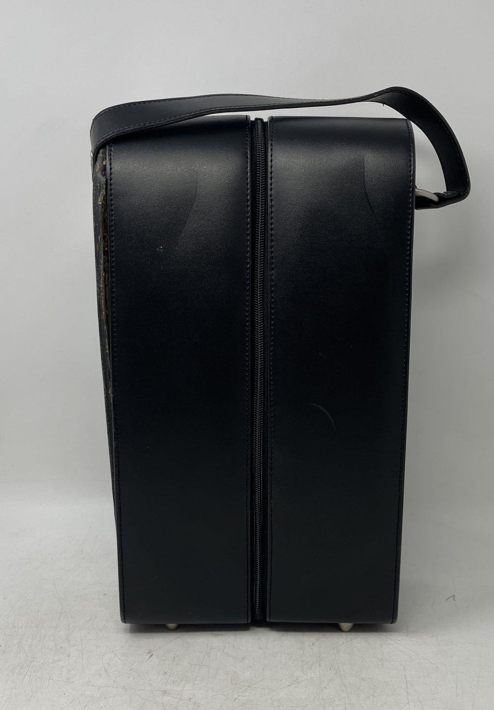 Brookstone Leather Wine Travel Case with Glasses & Bar Tools