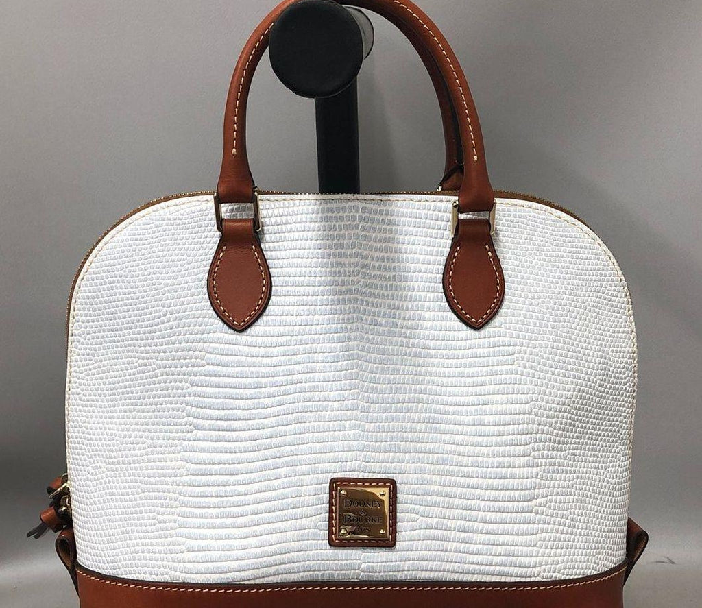 Dooney & Bourke Light Blue Embossed Dome Satchel Handbag