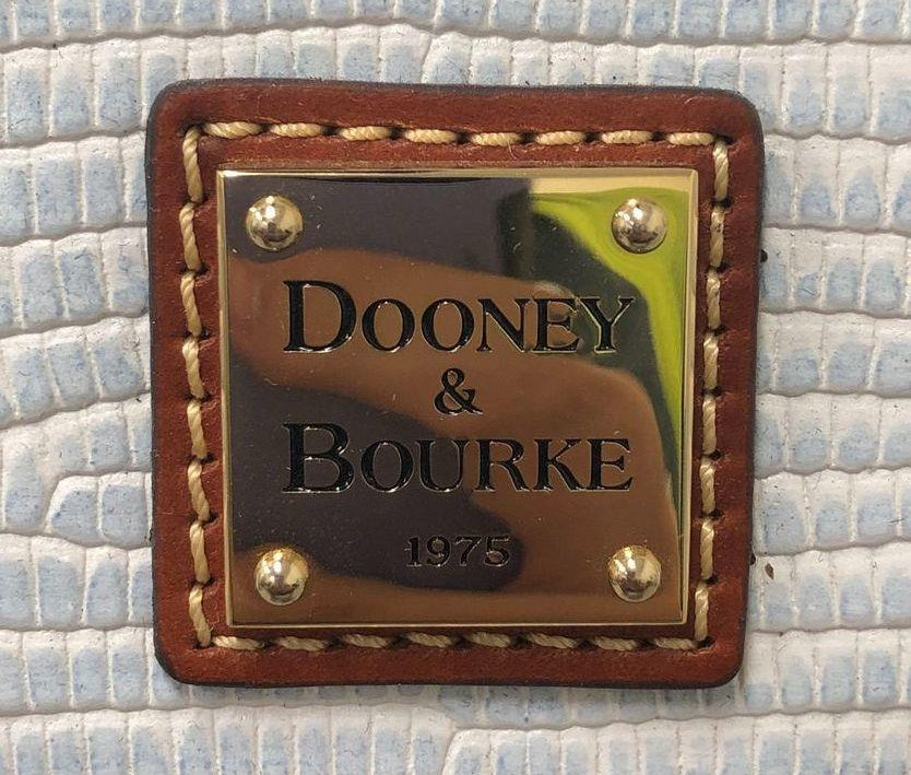 Dooney & Bourke Light Blue Embossed Dome Satchel Handbag