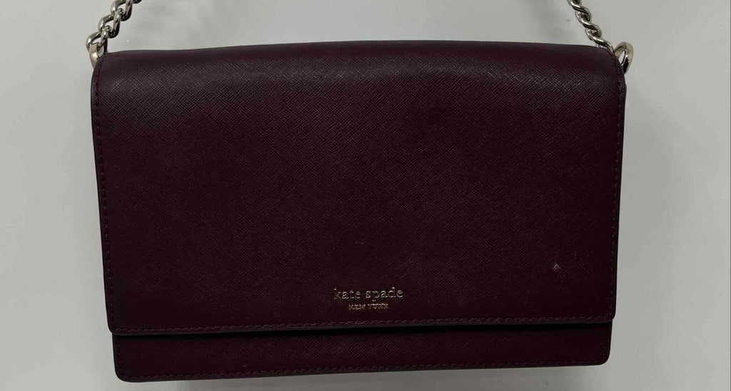 Kate Spade New York Burgundy Leather Wallet-on-Chain Crossbody
