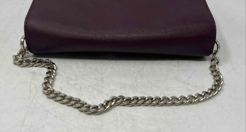 Kate Spade New York Burgundy Leather Wallet-on-Chain Crossbody