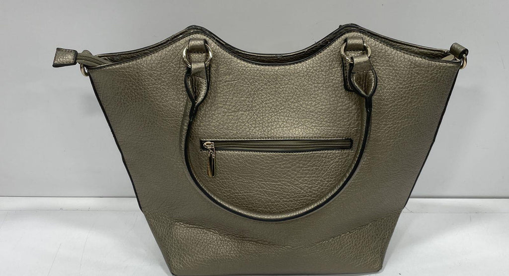 Michael Kors Fulton Metallic Bronze Pebbled Leather Shoulder Bag