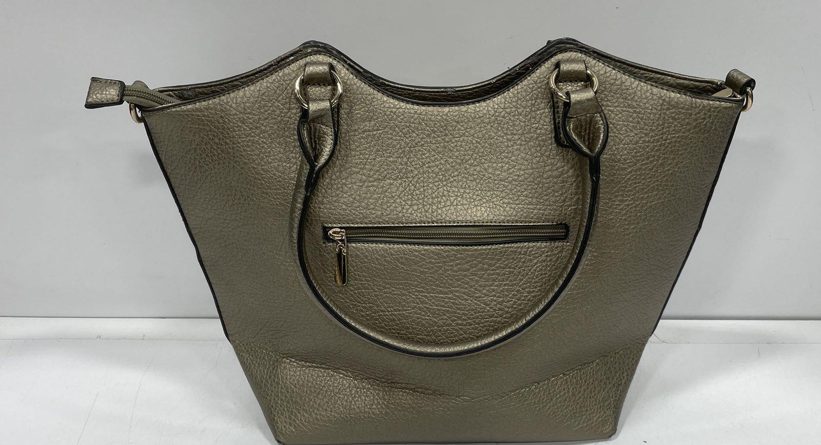 Michael Kors Fulton Metallic Bronze Pebbled Leather Shoulder Bag