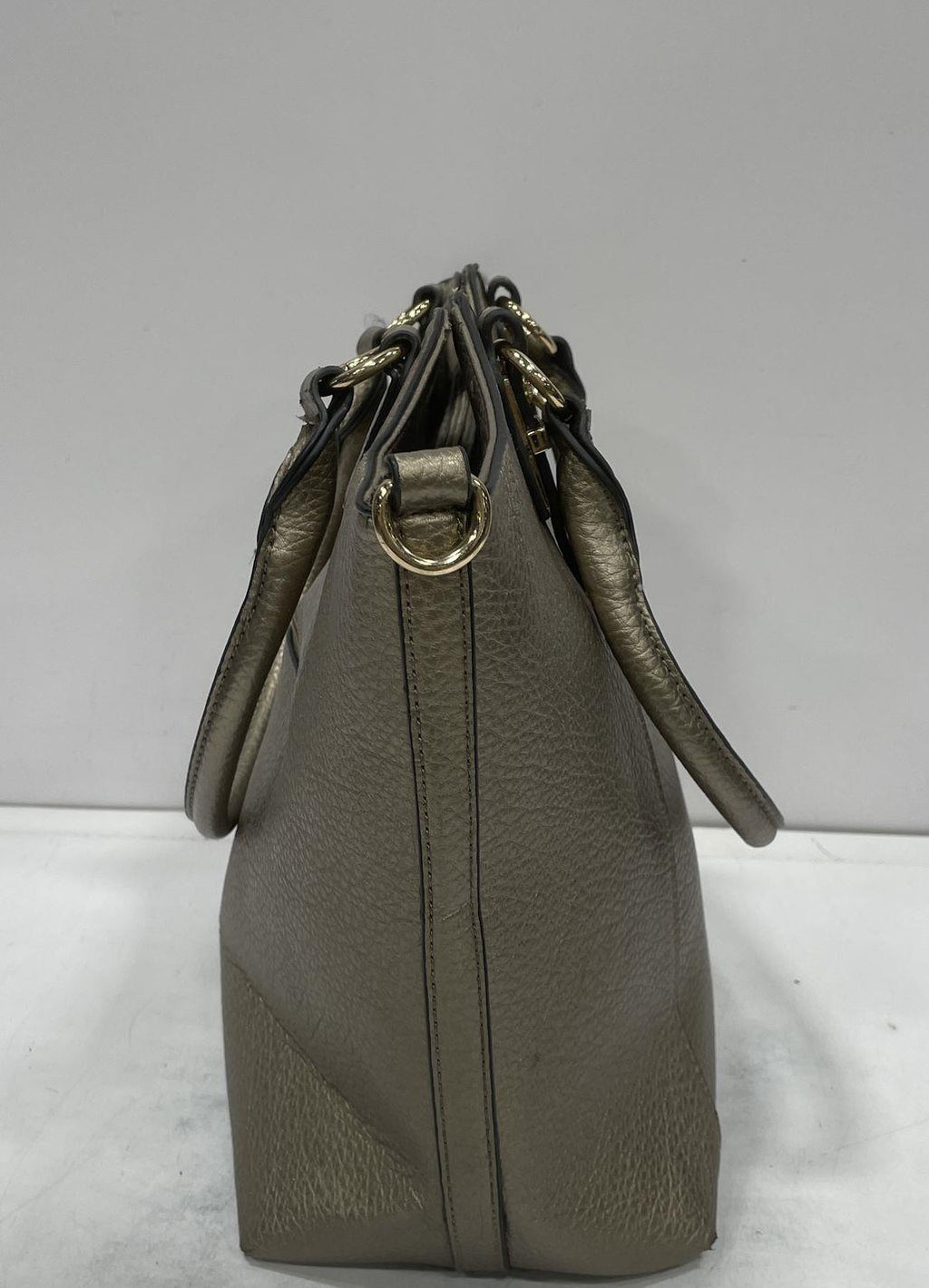 Michael Kors Fulton Metallic Bronze Pebbled Leather Shoulder Bag
