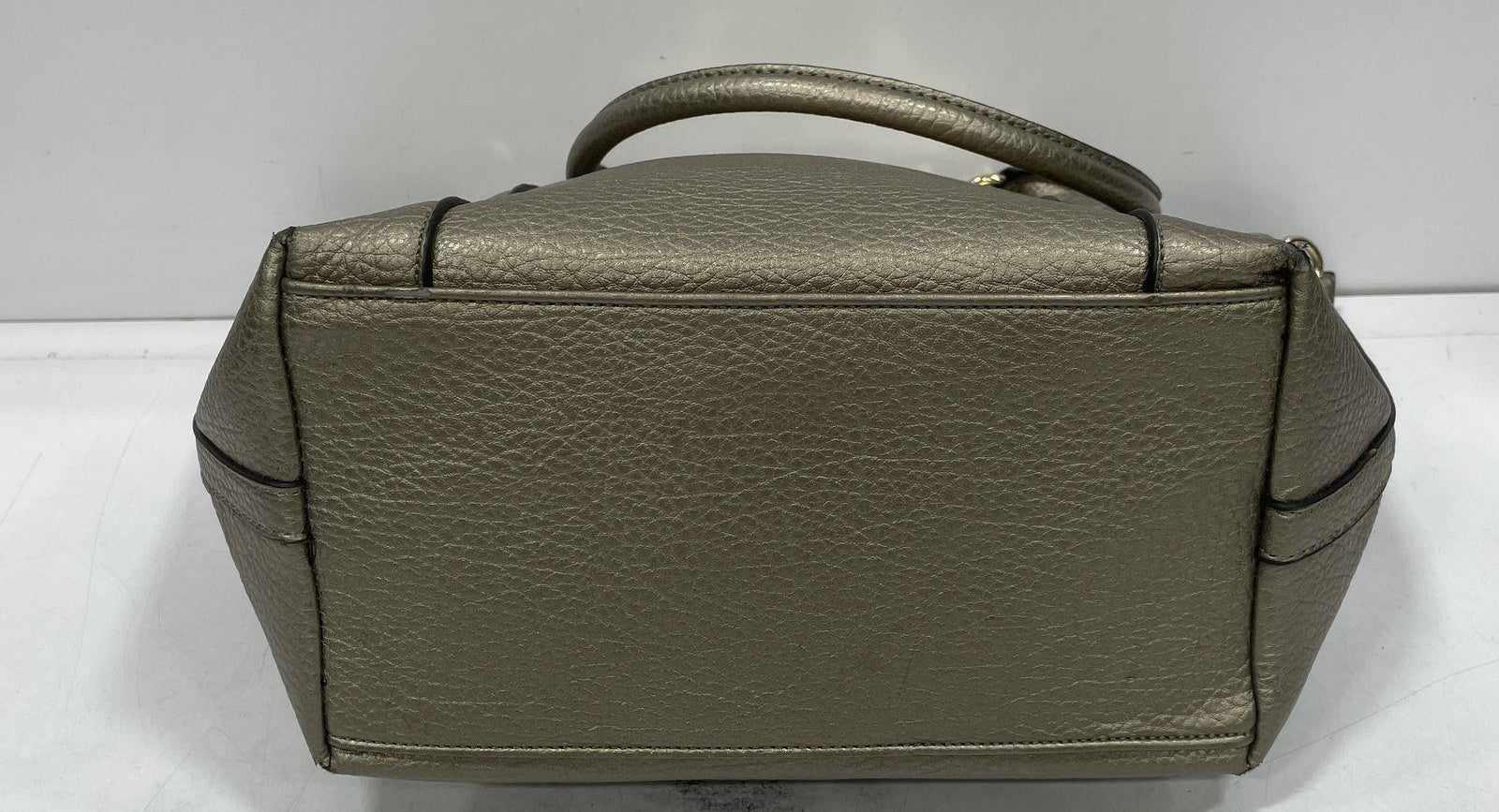 Michael Kors Fulton Metallic Bronze Pebbled Leather Shoulder Bag