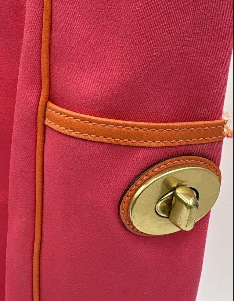Coach Pink Orange Bonnie Cashin Illustration Canvas Tote Bag & Wallet Set COA