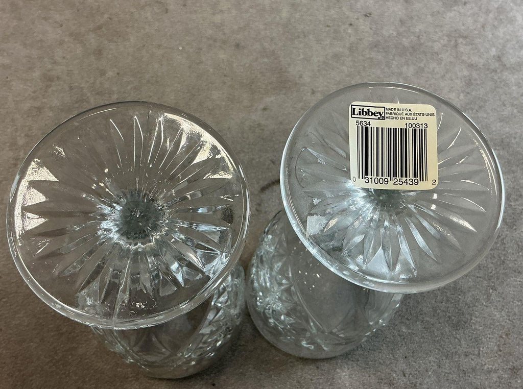 Libbey Wellington Clear Glass 3 Piece Set Decanter and 2 Wine Goblets Vintage