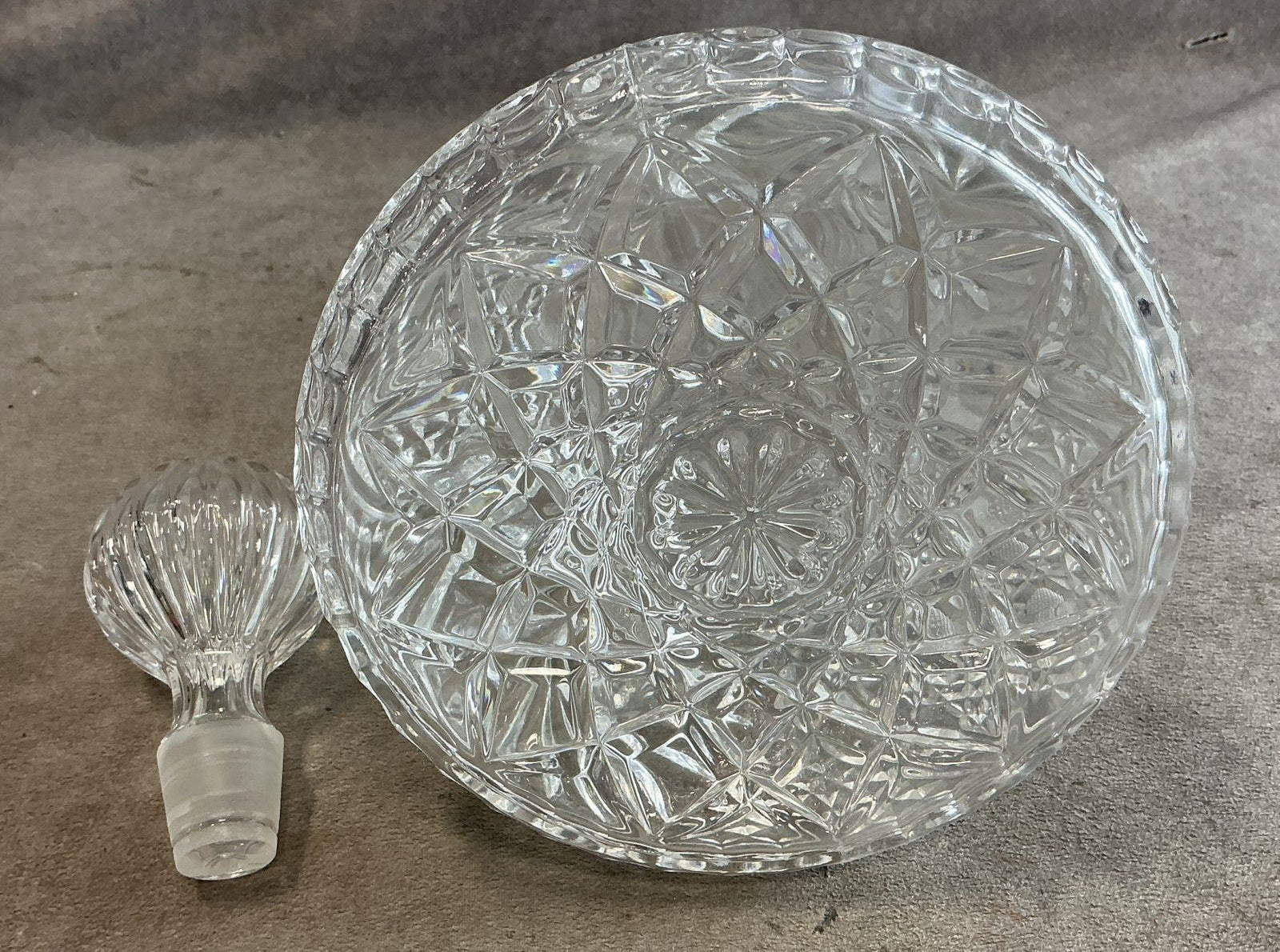 Libbey Wellington Clear Glass 3 Piece Set Decanter and 2 Wine Goblets Vintage