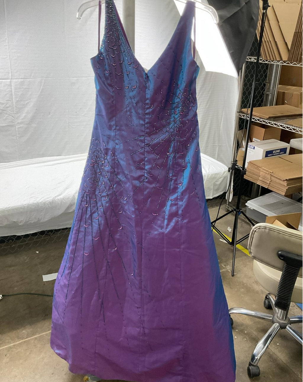 Alyce Designs Purple Beaded Formal Dress Size 14