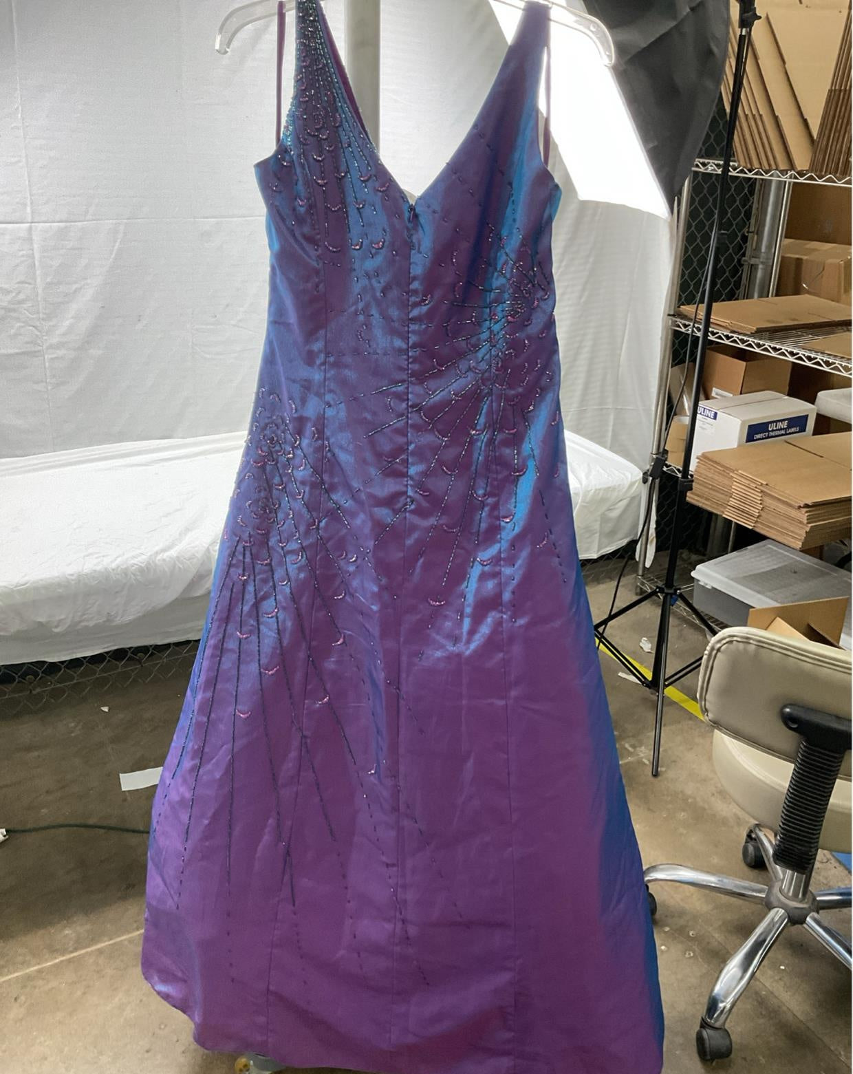 Alyce Designs Purple Beaded Formal Dress Size 14