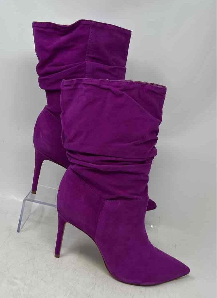 Schutz Ashlee Purple Suede Slouchy Pointed-Toe Boots Size 8.5B