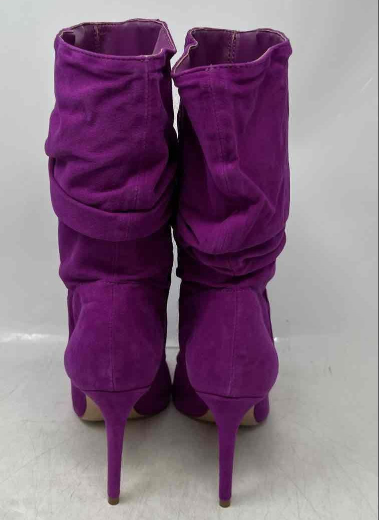 Schutz Ashlee Purple Suede Slouchy Pointed-Toe Boots Size 8.5B