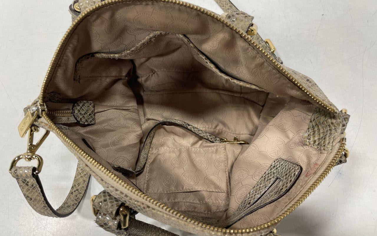 Michael Kors Python Print Satchel Bag with Shoulder Strap