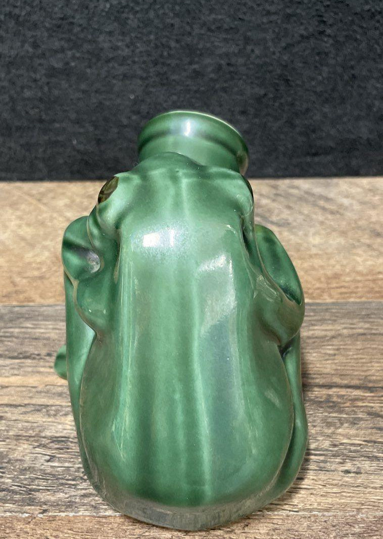 Scotty Vintage Green Ceramic Frog Figurine & Shot Glass Mug Set 2 Pc Novelty