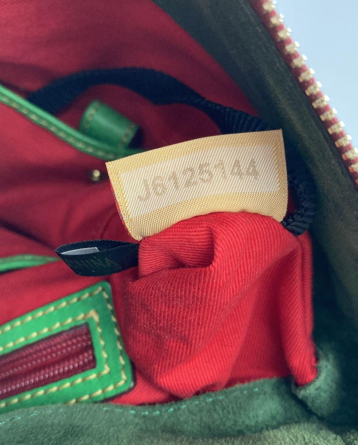 Dooney & Bourke Green Leather Satchel Handbag Crossbody Brass Hardware