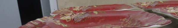 222 Fifth Winter Floral Red Square Salad Plates Set of 4