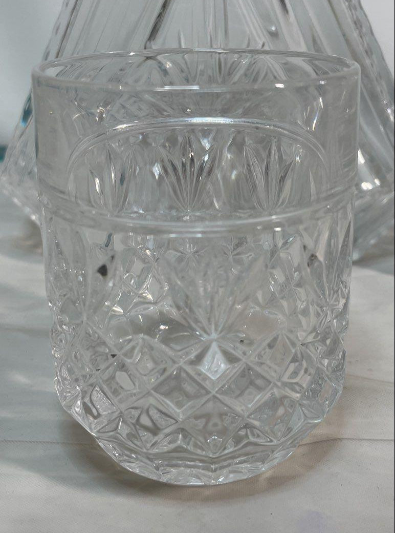 Bohemia Czech 24% Lead Crystal Decanter & 6 Tumbler Set